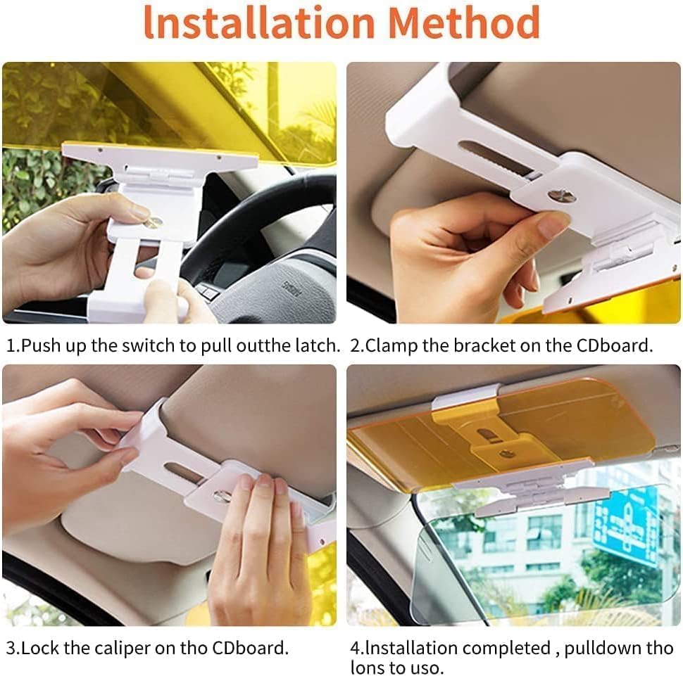 2 In 1 Anti-Glare Day & Night Sun Visors