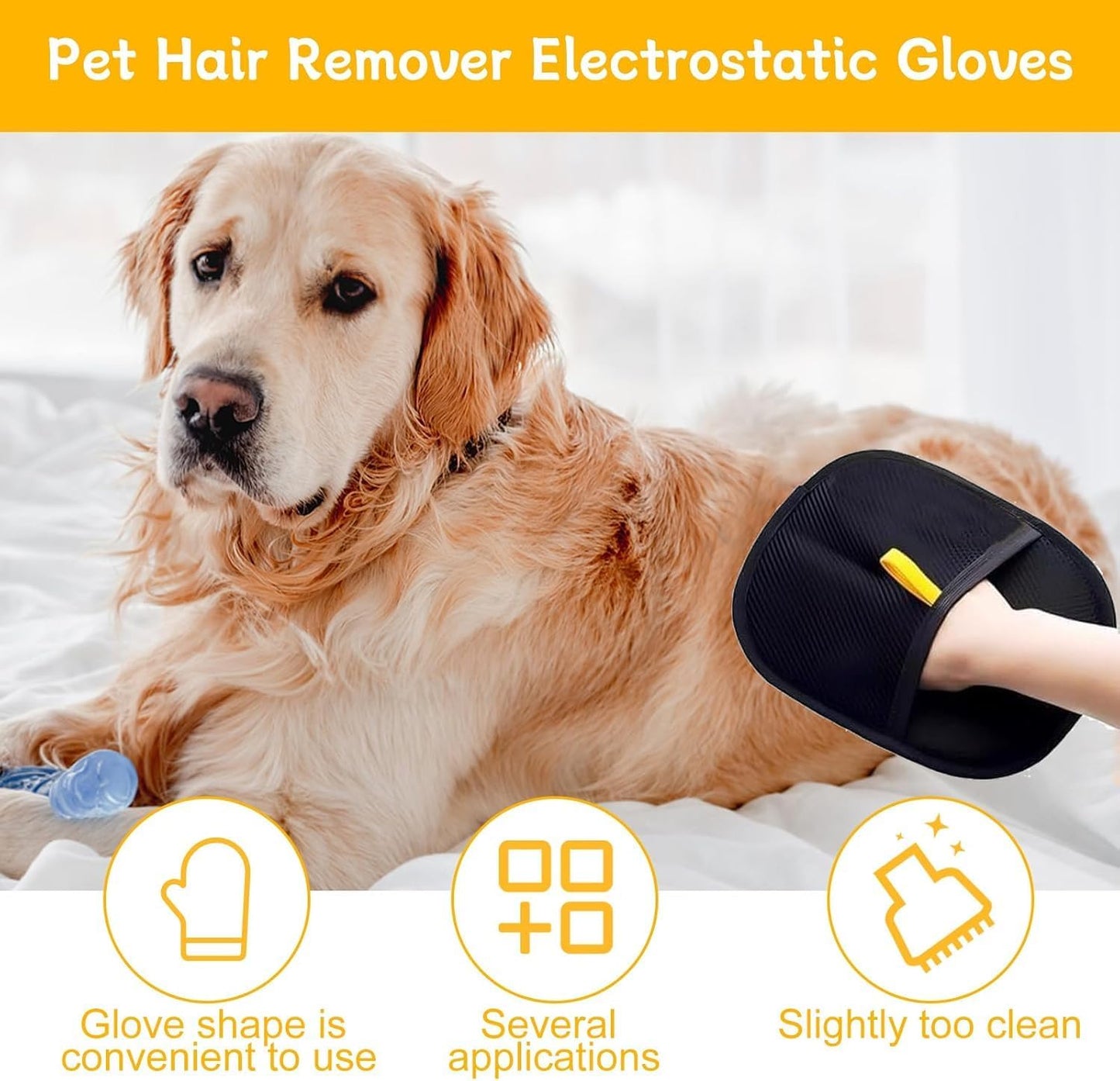 Pet Hair Removal Gloves – Reusable Grooming Glove for Cats & Dogs